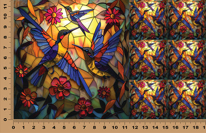 DecoCraft - Scenic Iridescent Collection - Bluebirds in Bloom