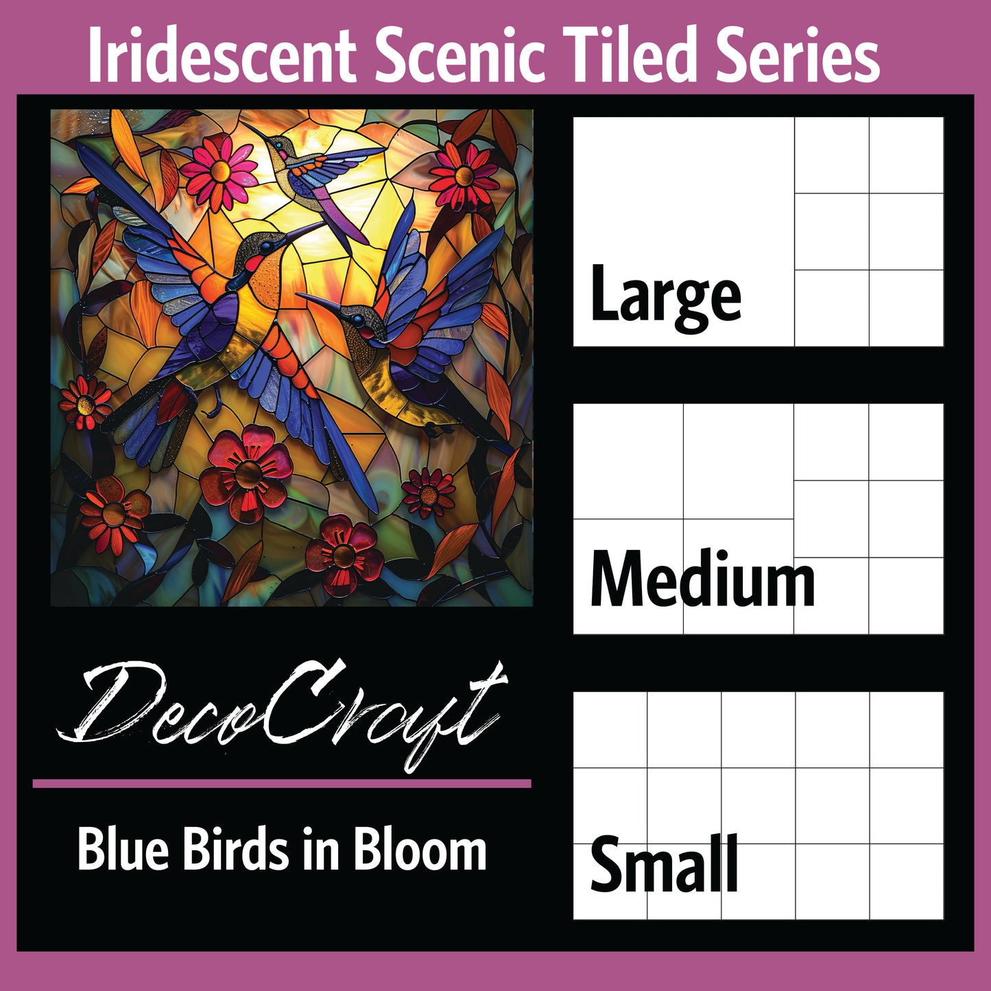DecoCraft - Scenic Iridescent Collection - Bluebirds in Bloom