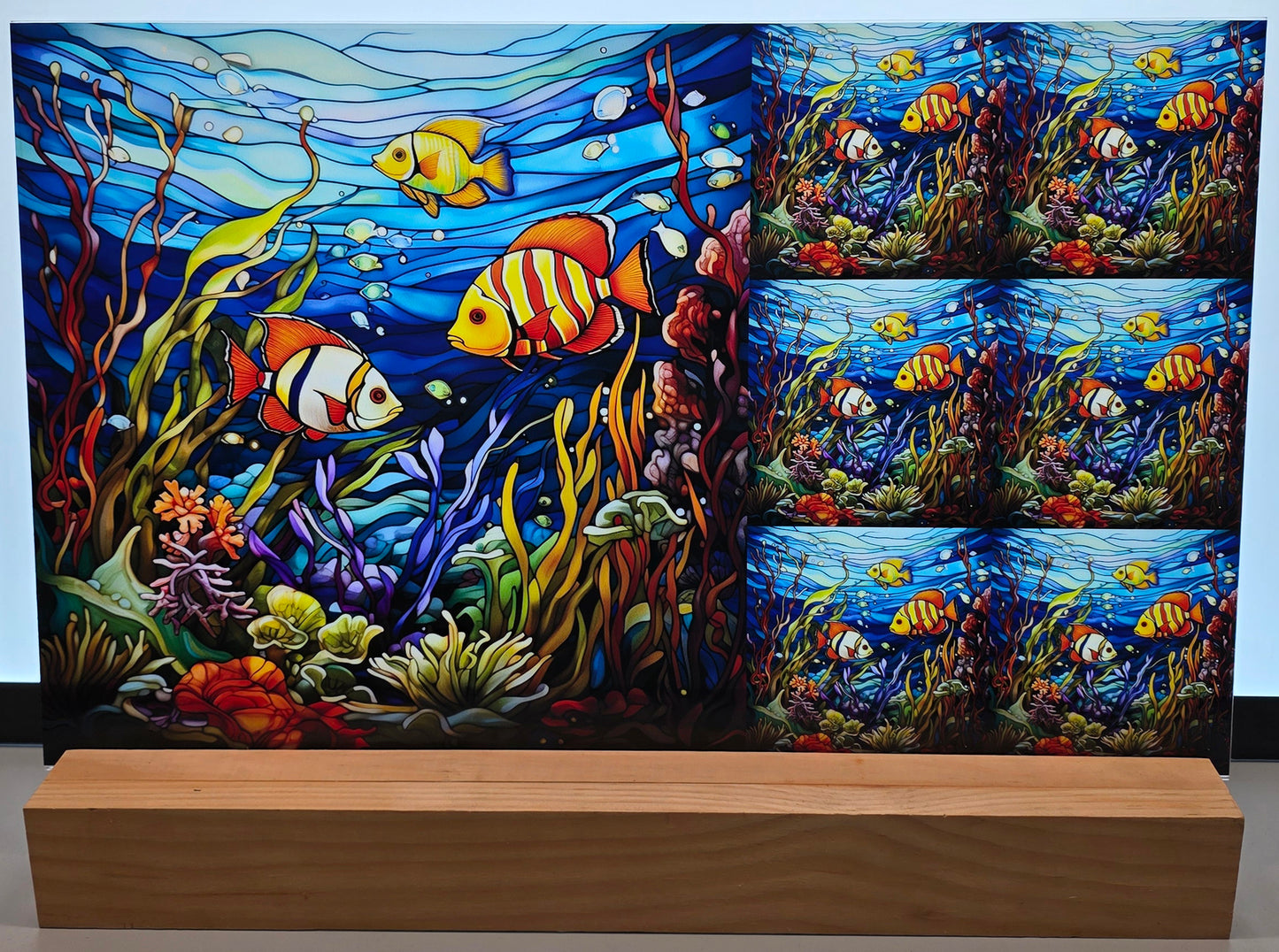 DecoCraft - Scenic Elevated Texture Tiles - Sunlit Reef School