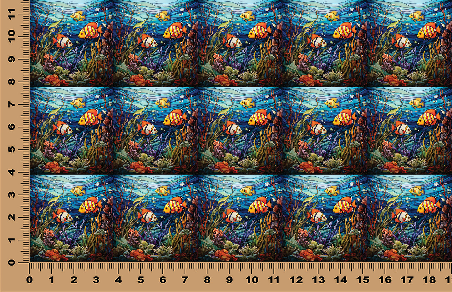 DecoCraft - Scenic Elevated Texture Tiles - Sunlit Reef School