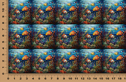 DecoCraft - Scenic Elevated Texture Tiles - Sunlit Reef School