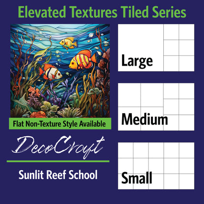 DecoCraft - Scenic Elevated Texture Tiles - Sunlit Reef School