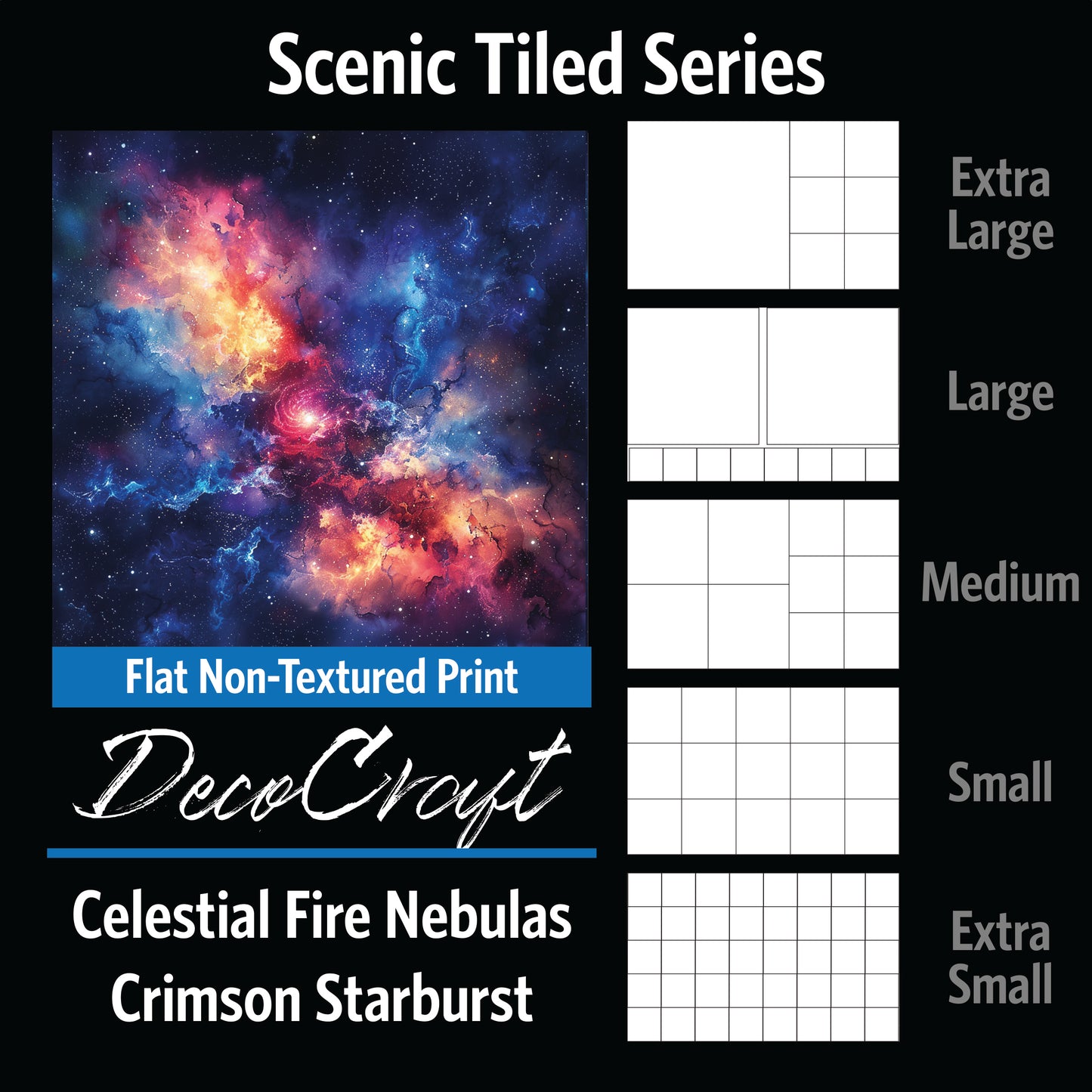 DecoCraft - Scenic Tiles Series - Crimson Sunburst