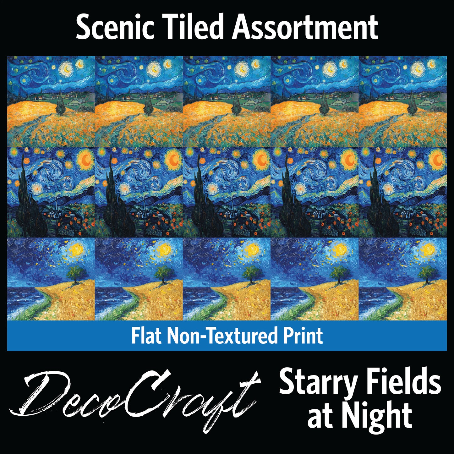 DecoCraft - Scenic Tiles Series - Starry Fields at Night