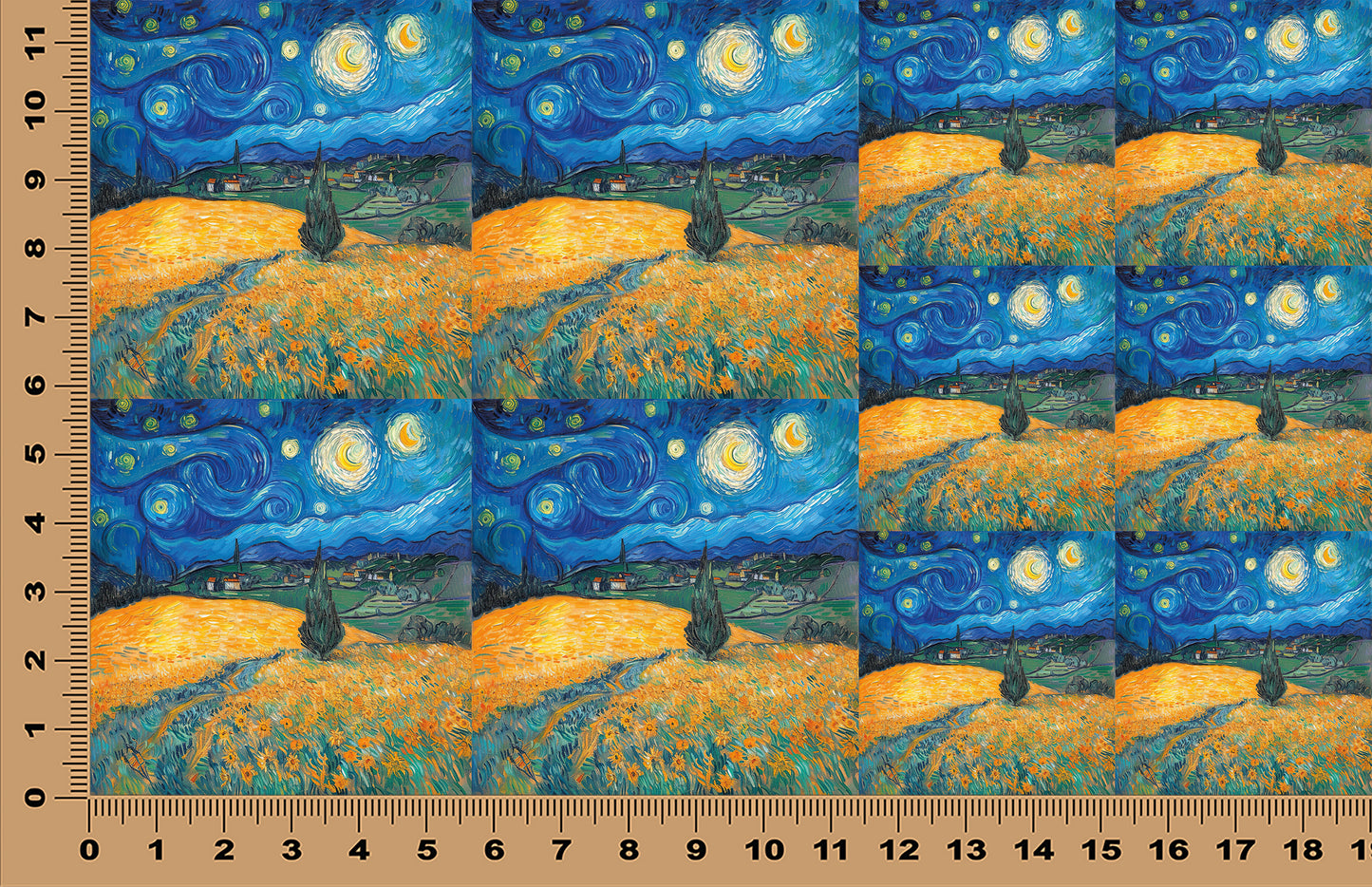 DecoCraft - Scenic Tiles Series - Starry Fields - Wheatfield Glow
