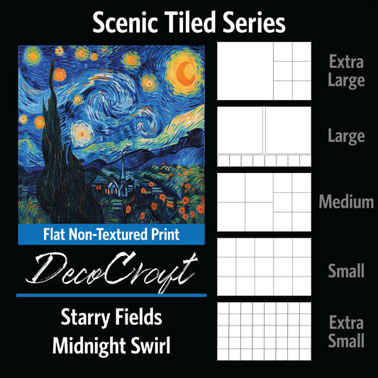 DecoCraft - Scenic Tiles Series - Starry Fields - Midnight Swirl
