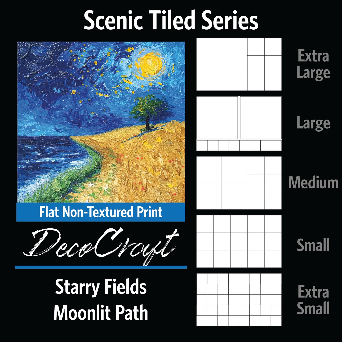 DecoCraft - Scenic Tiles Series - Starry Fields - Moonlit Path