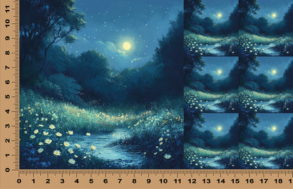 DecoCraft - Scenic Tiles Series - Moonlit Meadows - Firefly Path
