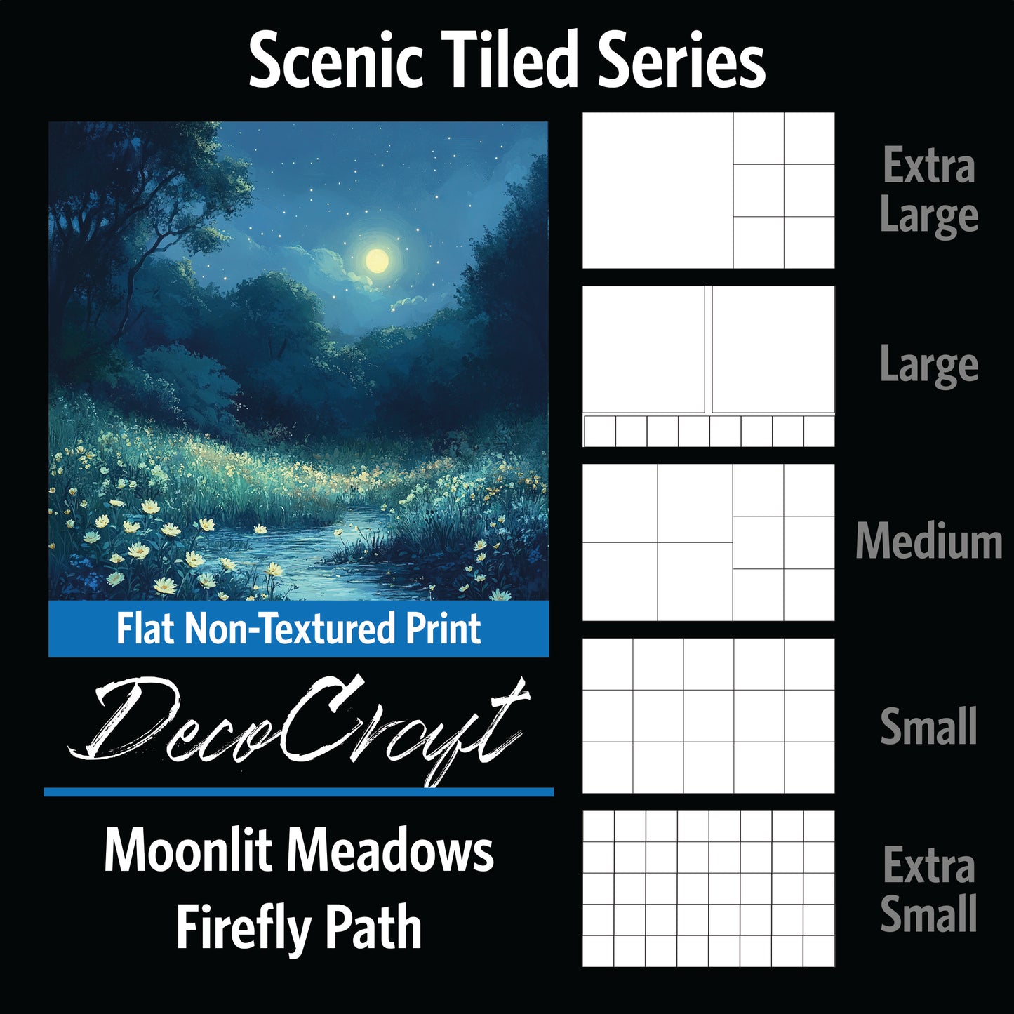 DecoCraft - Scenic Tiles Series - Moonlit Meadows - Firefly Path