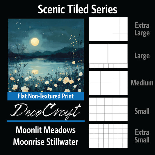 DecoCraft - Scenic Tiles Series - Moonlit Meadows - Moonrise Stillwater