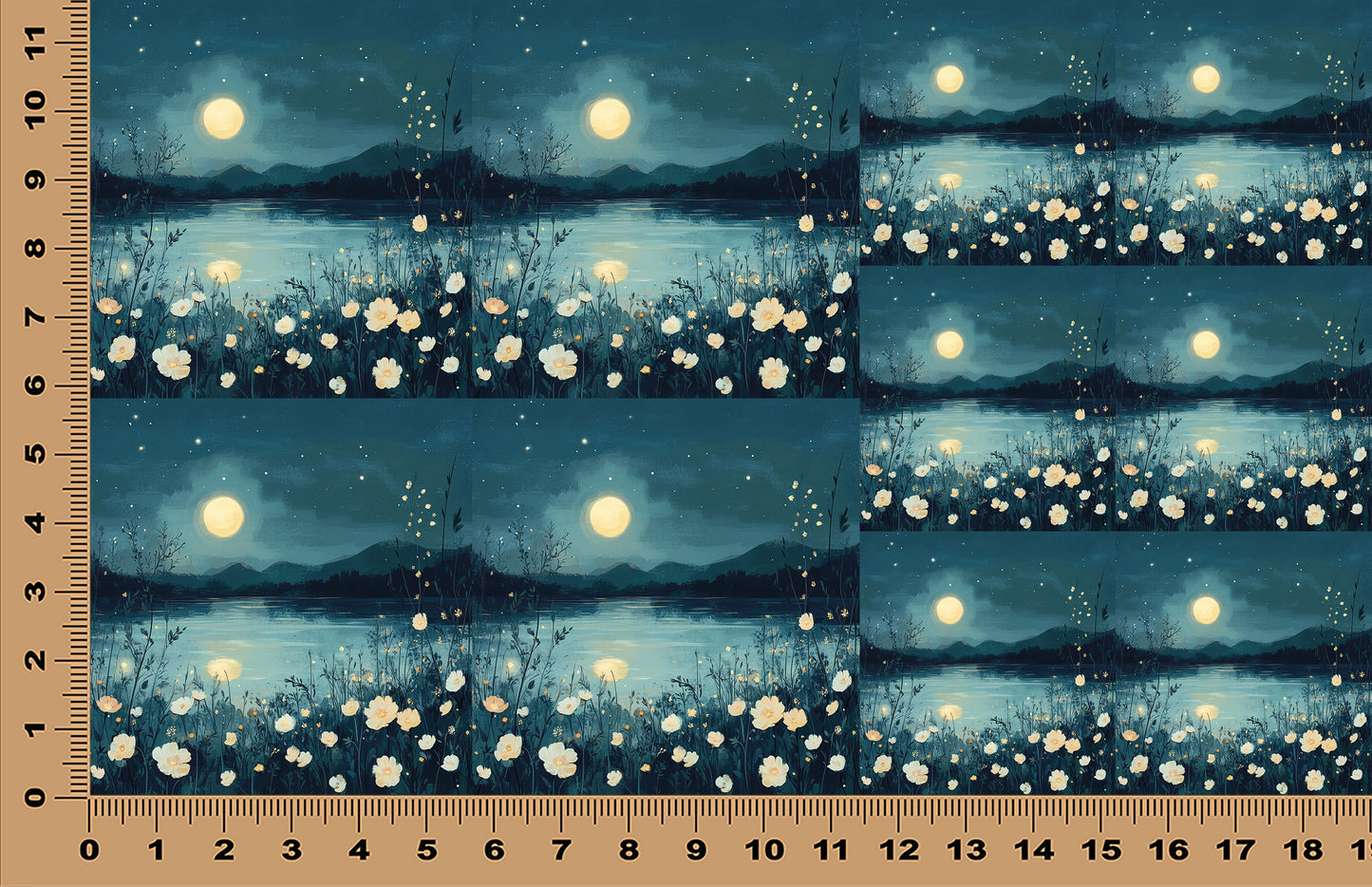 DecoCraft - Scenic Tiles Series - Moonlit Meadows - Moonrise Stillwater