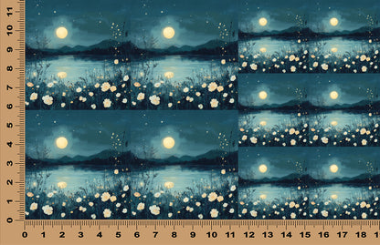 DecoCraft - Scenic Tiles Series - Moonlit Meadows - Moonrise Stillwater