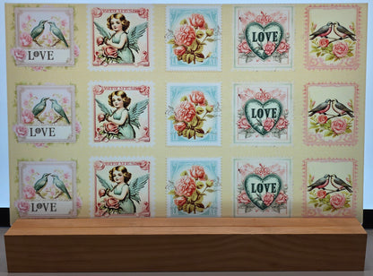 DecoCraft - Stamp Tiles Series - Vintage Love Stamps - Collection I