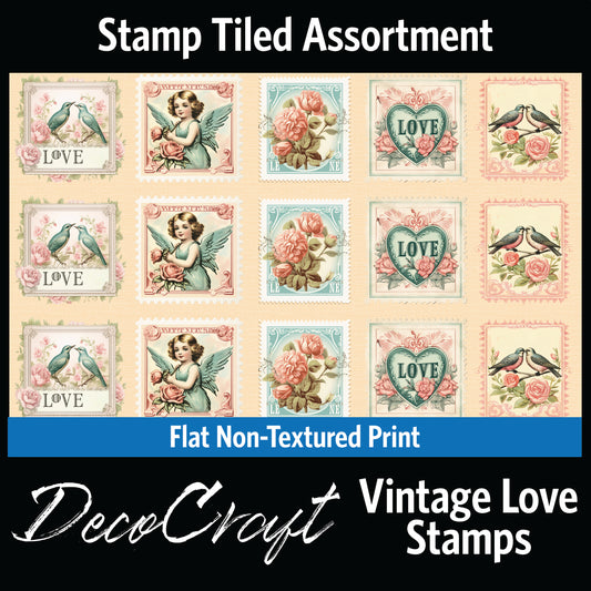 DecoCraft - Stamp Tiles Series - Vintage Love Stamps - Collection I
