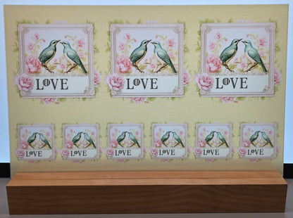 DecoCraft - Stamp Tiles Series - Lovebirds in Bloom