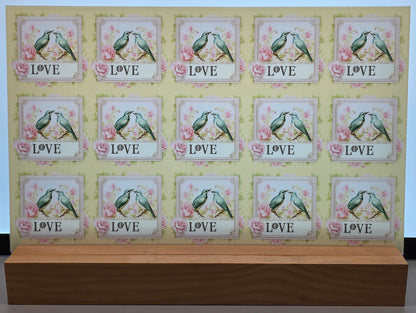 DecoCraft - Stamp Tiles Series - Lovebirds in Bloom