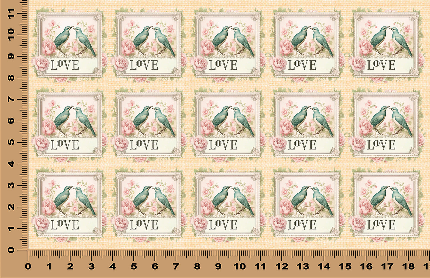 DecoCraft - Stamp Tiles Series - Lovebirds in Bloom