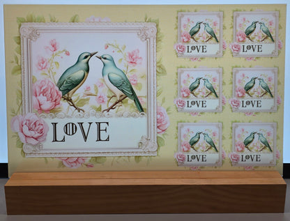 DecoCraft - Stamp Tiles Series - Lovebirds in Bloom