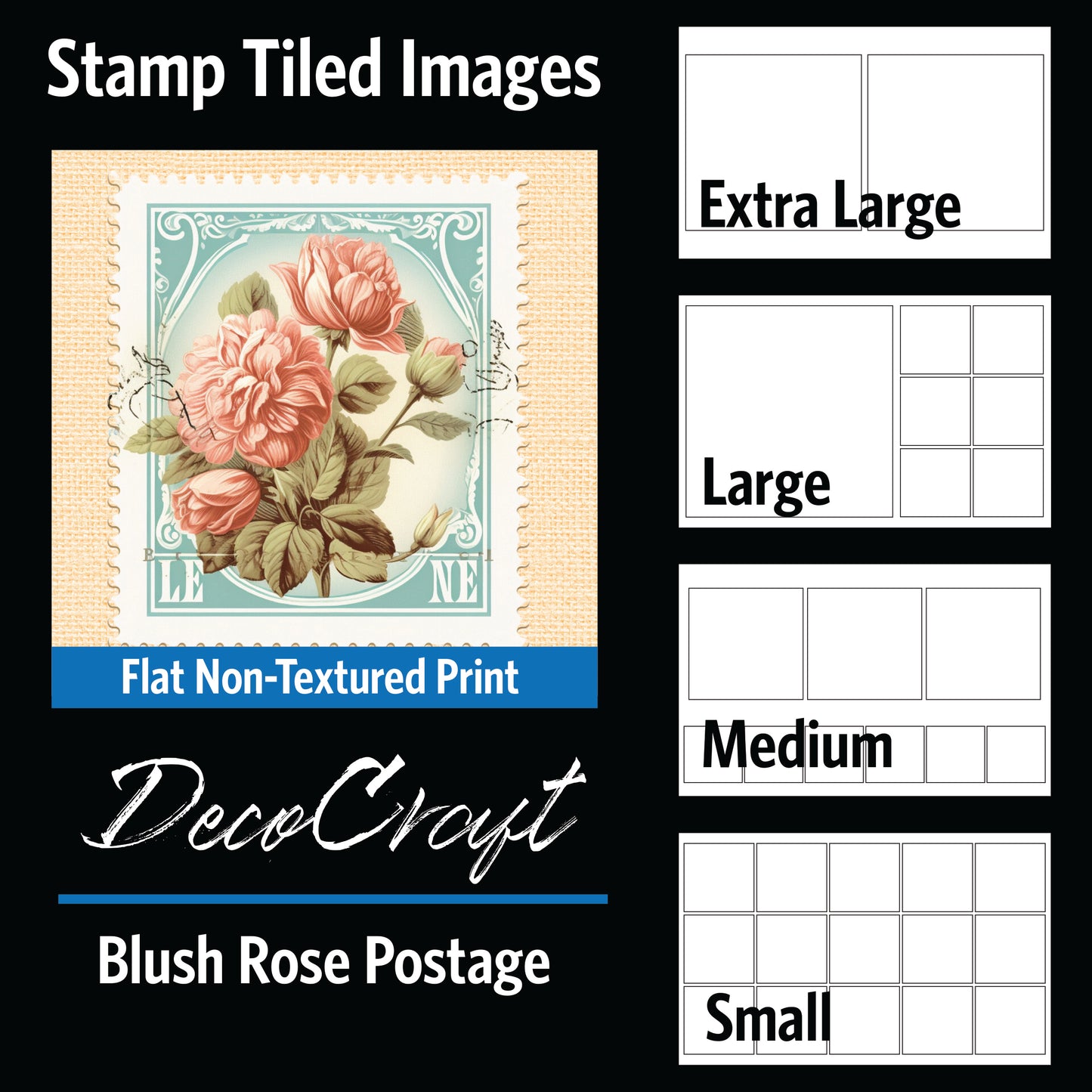 DecoCraft - Stamp Tiles Series - Blush Rose Postage