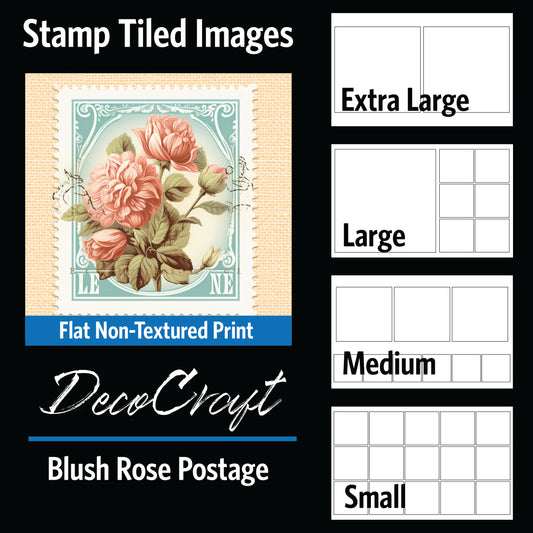 DecoCraft - Stamp Tiles Series - Blush Rose Postage
