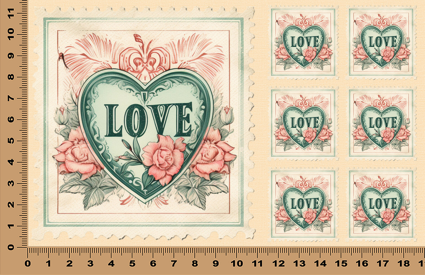 DecoCraft - Stamp Tiles Series - Heart of Love