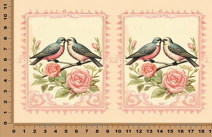DecoCraft - Stamp Tiles Series - Rose Garden Sweethearts