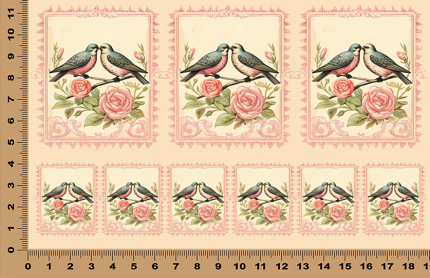 DecoCraft - Stamp Tiles Series - Rose Garden Sweethearts