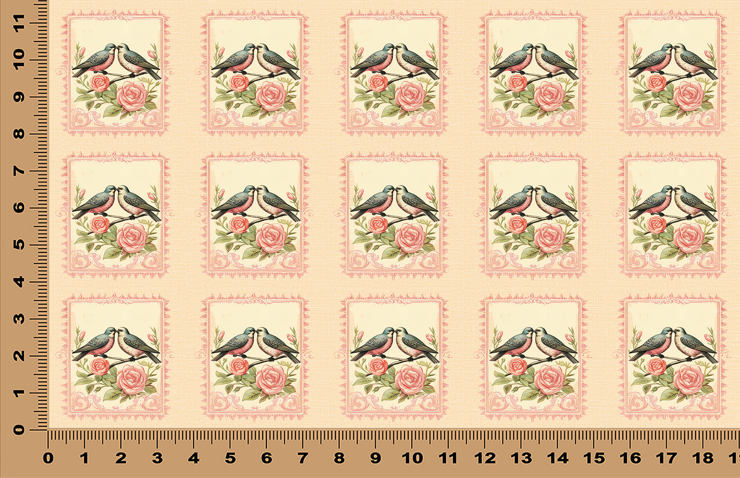 DecoCraft - Stamp Tiles Series - Rose Garden Sweethearts