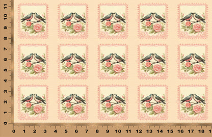 DecoCraft - Stamp Tiles Series - Rose Garden Sweethearts