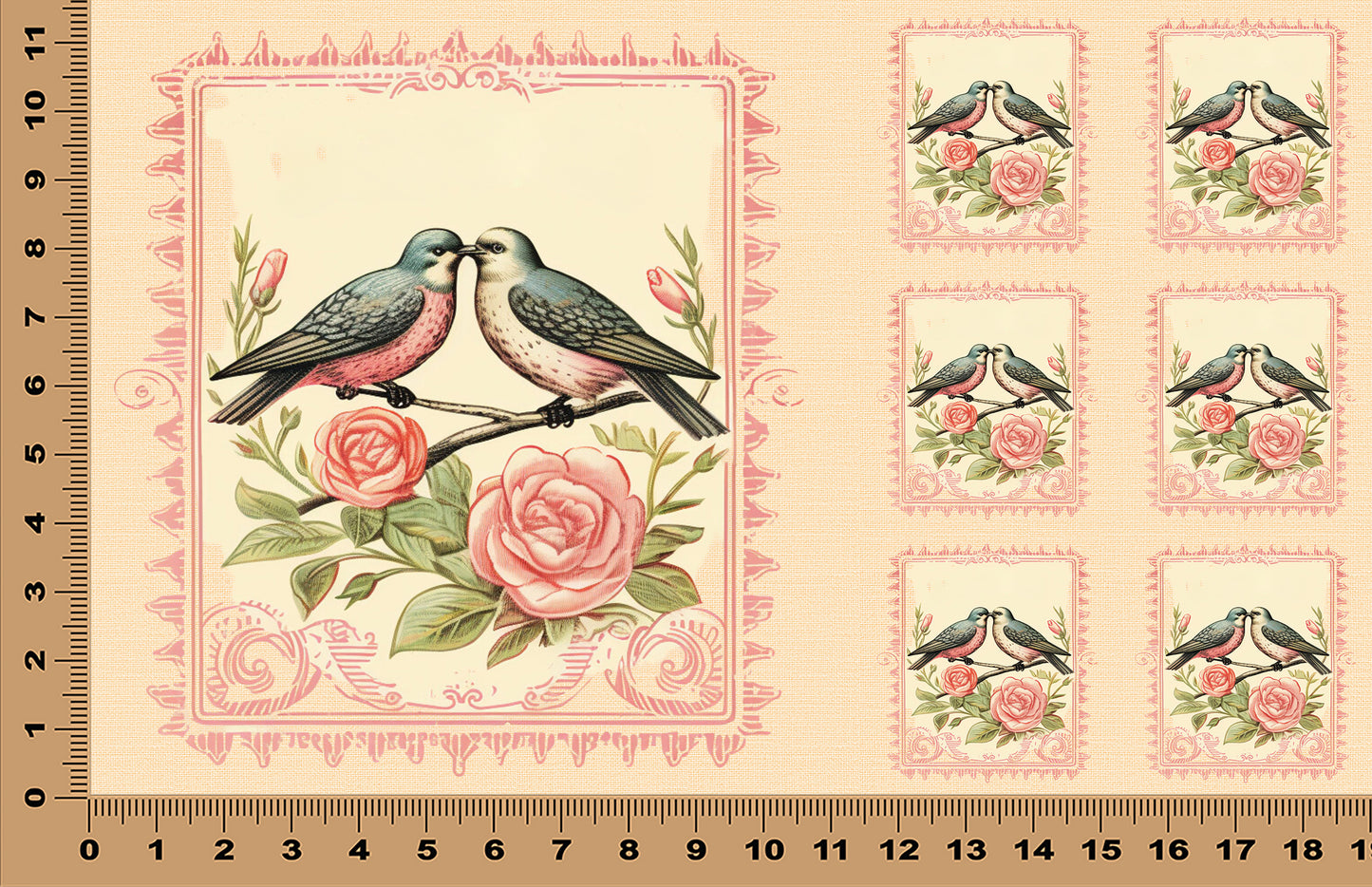 DecoCraft - Stamp Tiles Series - Rose Garden Sweethearts