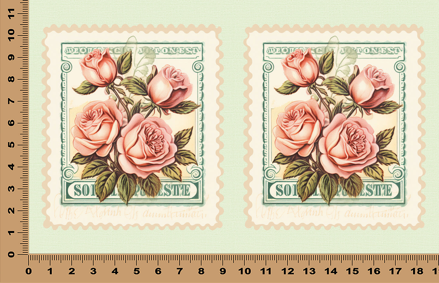 DecoCraft - Stamp Tiles Series - Blush Rose Bouquet