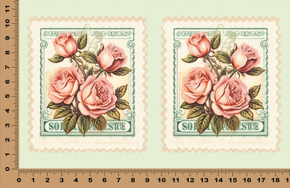DecoCraft - Stamp Tiles Series - Blush Rose Bouquet