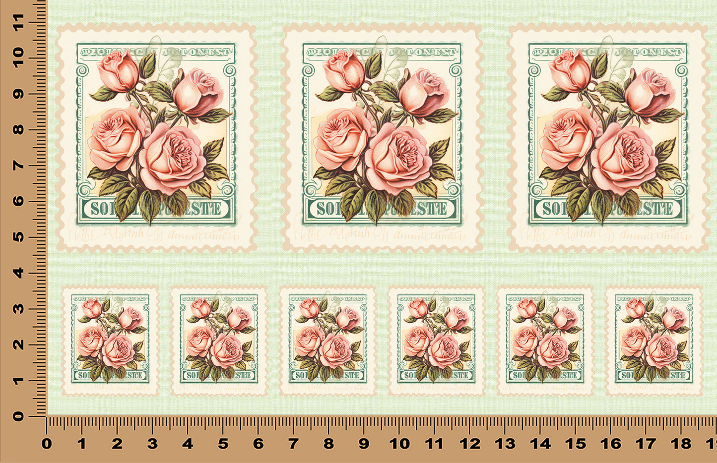 DecoCraft - Stamp Tiles Series - Blush Rose Bouquet