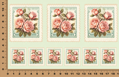 DecoCraft - Stamp Tiles Series - Blush Rose Bouquet