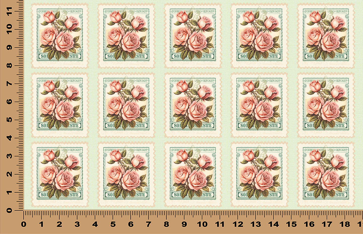 DecoCraft - Stamp Tiles Series - Blush Rose Bouquet