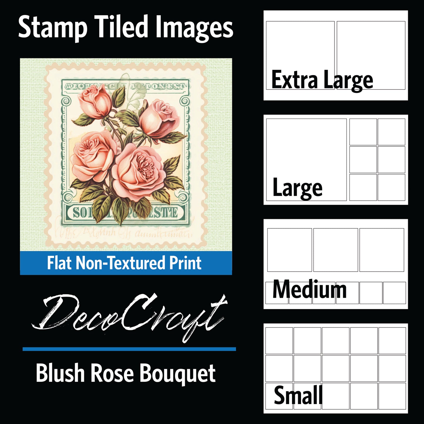 DecoCraft - Stamp Tiles Series - Blush Rose Bouquet