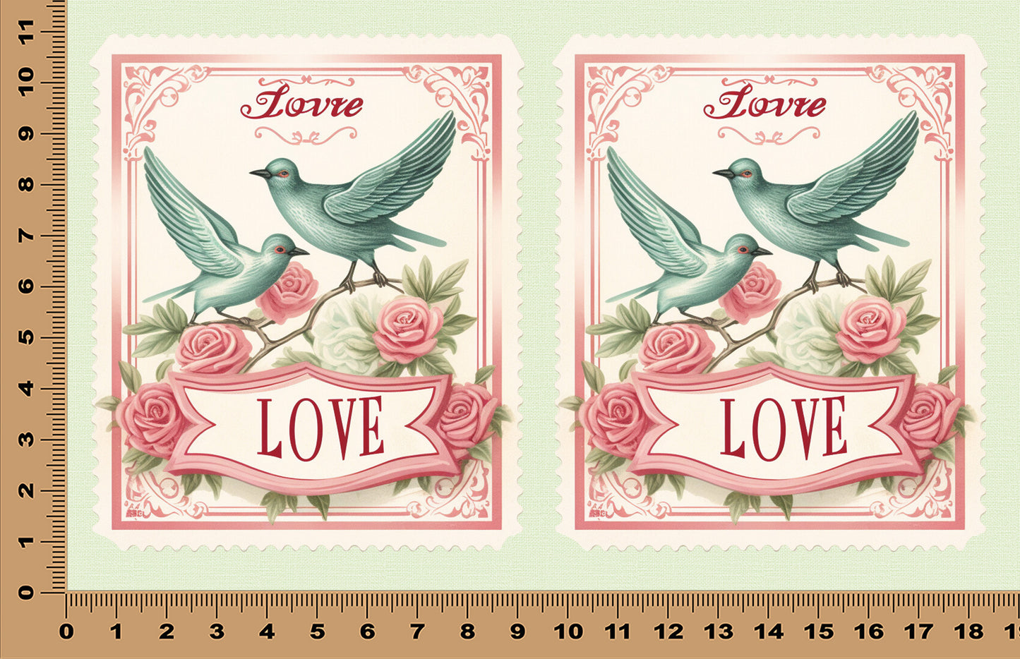 DecoCraft - Stamp Tiles Series - Lovebirds & Roses