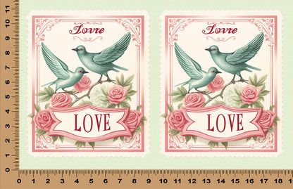 DecoCraft - Stamp Tiles Series - Lovebirds & Roses
