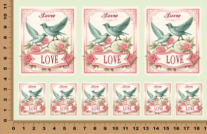 DecoCraft - Stamp Tiles Series - Lovebirds & Roses