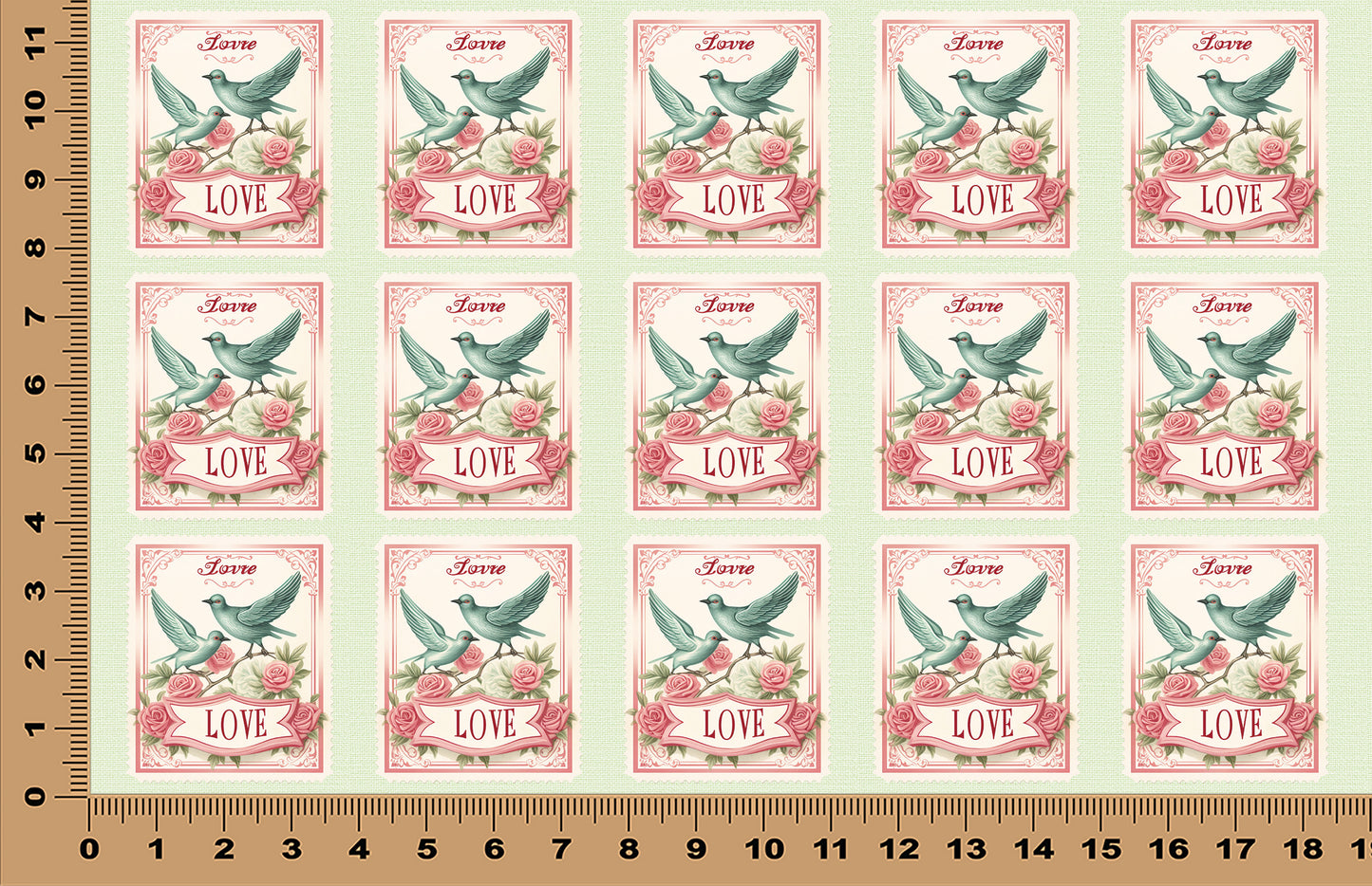 DecoCraft - Stamp Tiles Series - Lovebirds & Roses