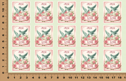 DecoCraft - Stamp Tiles Series - Lovebirds & Roses