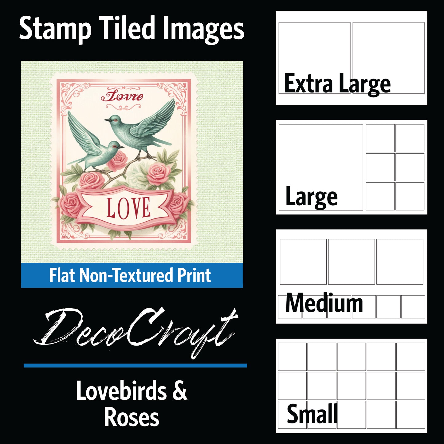 DecoCraft - Stamp Tiles Series - Lovebirds & Roses