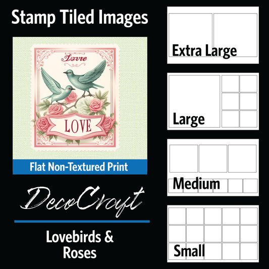 DecoCraft - Stamp Tiles Series - Lovebirds & Roses