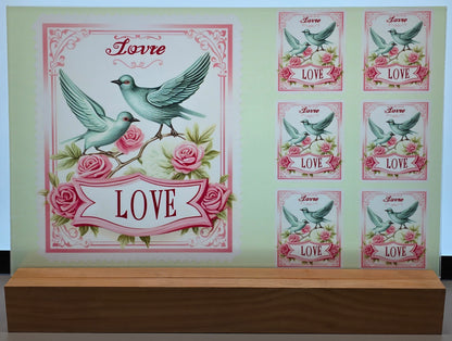 DecoCraft - Stamp Tiles Series - Lovebirds & Roses