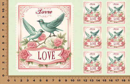 DecoCraft - Stamp Tiles Series - Lovebirds & Roses