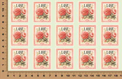 DecoCraft - Stamp Tiles Series - Victorian Love Blossoms