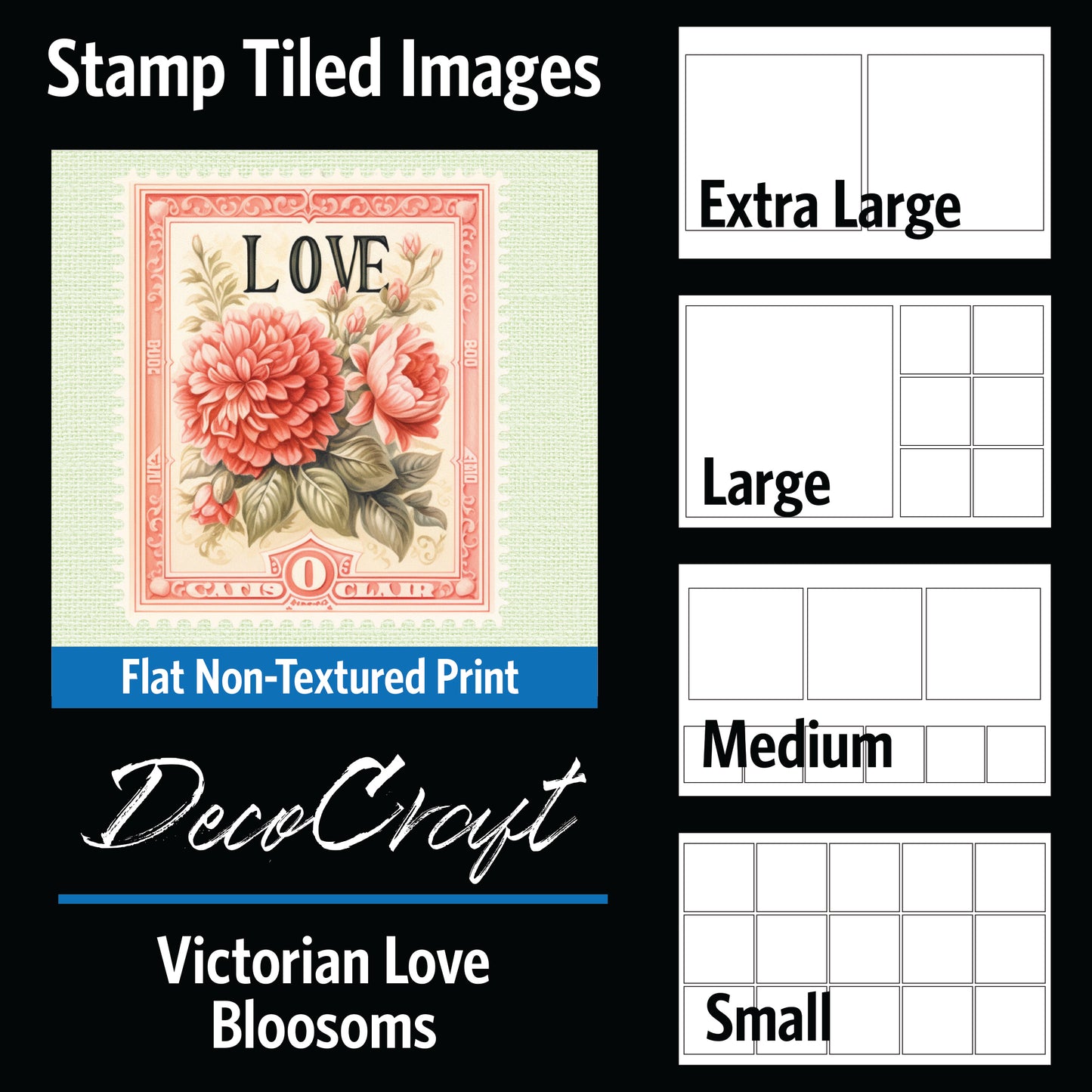 DecoCraft - Stamp Tiles Series - Victorian Love Blossoms