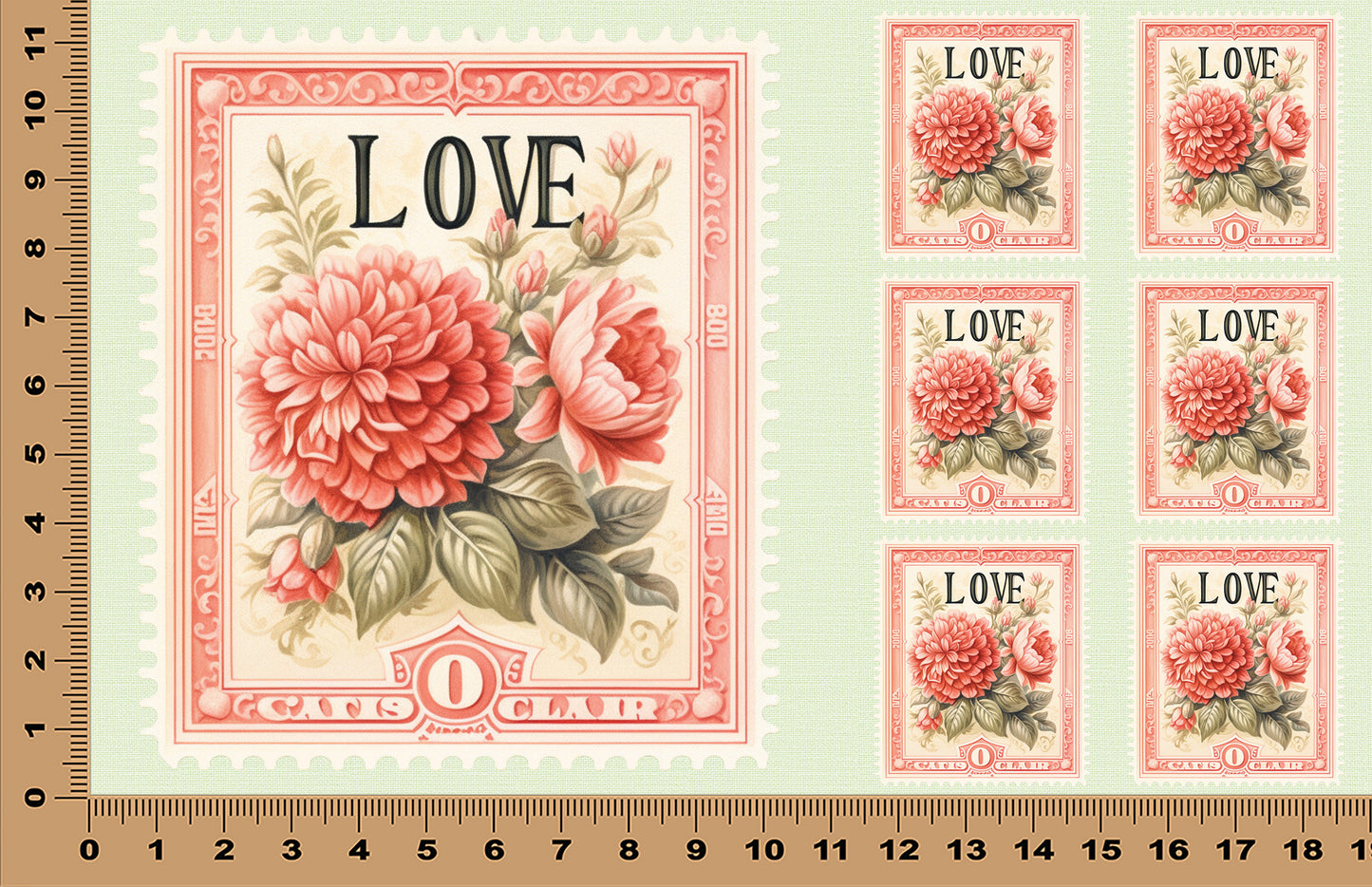 DecoCraft - Stamp Tiles Series - Victorian Love Blossoms