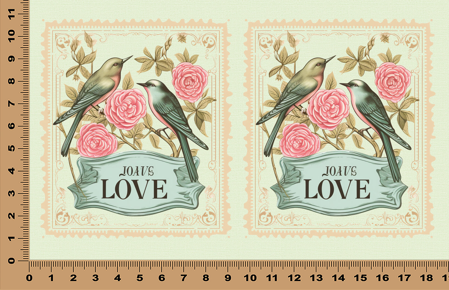 DecoCraft - Stamp Tiles Series - Garden Lovebirds