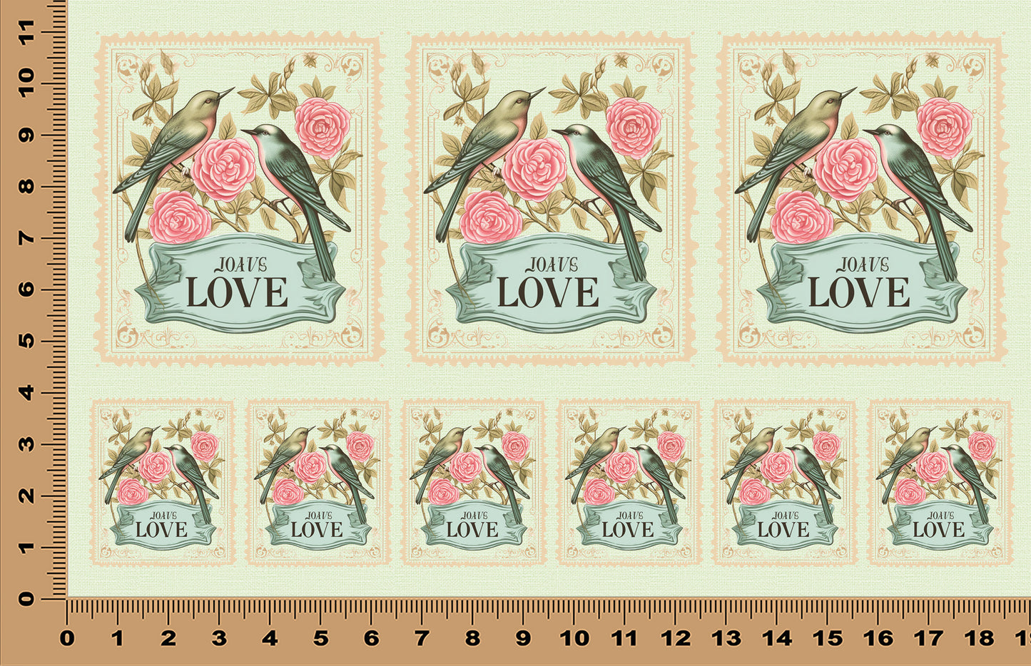 DecoCraft - Stamp Tiles Series - Garden Lovebirds